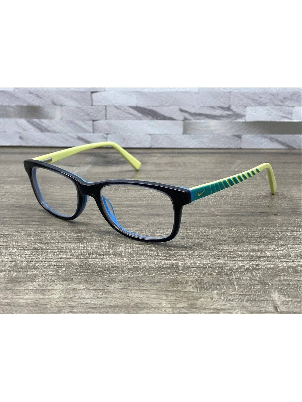Nike Eyeglasses 5509 085 48[]17-130 Black Green Yellow Full Rim Frames Only
